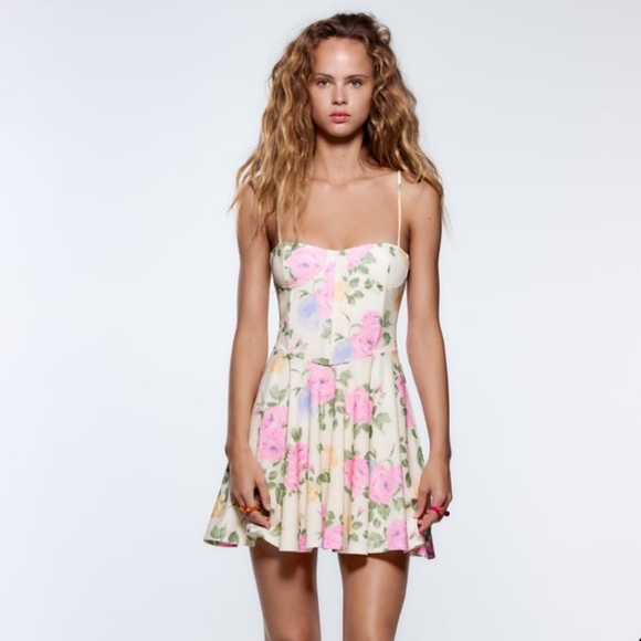 Zara Dresses & Skirts - Zara Floral Corset Dress